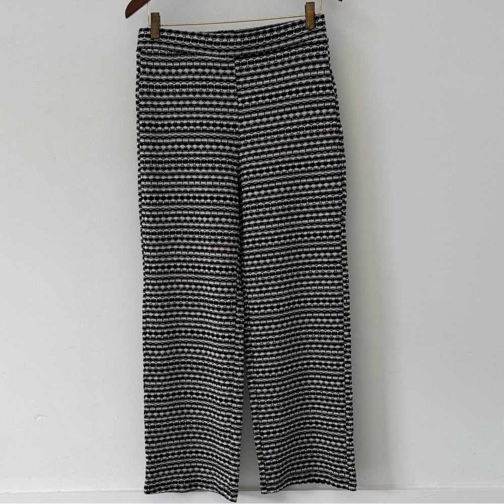 Elegant Beige & Black Stretch Pants | Sarah | Size Medium | Made in Turkey